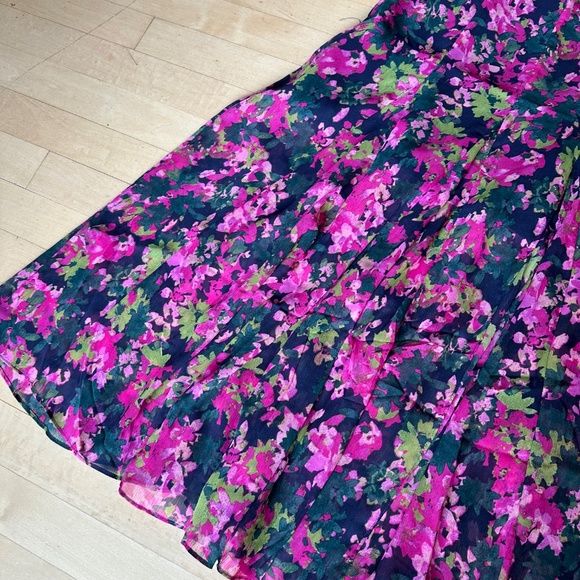 Club Monaco Pink/green Floral print maxi dress, 00. GD1141 - Picture 7 of 11